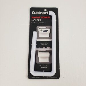 Cuisinart Paper Towel Holder Swivel Under Cabinet or Wall Mount White Organizer